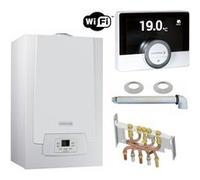 Chaudière Gaz Condensation MPX MI Slim De Dietrich 29 kW Complète (DOSSERET + DOUILLES + VENTOUSE) avec thermostat WIFI connecté