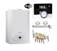 Chaudière Gaz Condensation MPX MI Slim De Dietrich 29 kW Complète (DOSSERET + DOUILLES + VENTOUSE) avec thermostat WIFI connecté