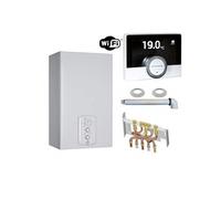 Chaffoteaux - Chaudière Gaz Condensation Urbia Green 25 kW Complète (Ventouse + Douilles + Dosseret) avec Thermostat Connecté