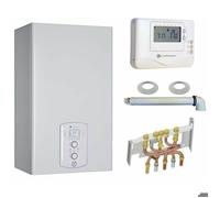 Chaudière Gaz Condensation Urbia Green Chaffoteaux 25 kW Complète (Ventouse + Douilles + Dosseret) avec Thermostat Filaire