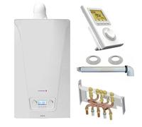 Chaudière Gaz Murale Condensation Accea Chappée 25 kW Complète (Ventouse + Douilles + Dosseret) avec Thermostat Filaire