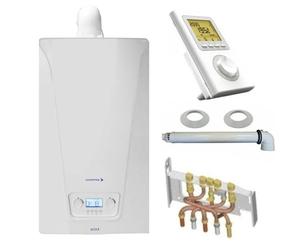 Chaudière Gaz Murale Condensation Accea Chappée 25 kW Complète (Ventouse + Douilles + Dosseret) avec Thermostat Filaire