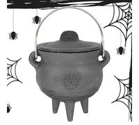Chaudière noire - Chaudière noire avec couvercle et poignée | Poignée portable et couvercle, bol de douceur d'Halloween, chaudron, pot, seau pour les magiciens, chaudron, décoration, accessoire