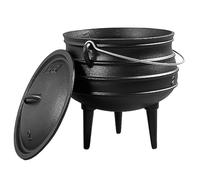 Chaudron 0, 8 L Witches Cauldron avec couvercle et manche en fonte à mijotter avec 3 longues jambes pour le foyer de la cuisine de la cuisine Halloween Dorations 1