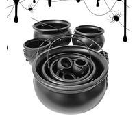 Chaudron à bonbons - Lot de 10 supports à bonbons noirs pour Halloween | Seau d'Halloween | Mini seaux pour les tours ou les friandises, les fêtes de vacances, les festivals, les boîtes de rangement