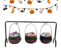 Chaudron de sorcière | Crashing Witch Into Tree Halloween | Chaudron d'Halloween avec poignée noir | Pot de sorcière multifonction amusant et mignon pour fête d'Halloween