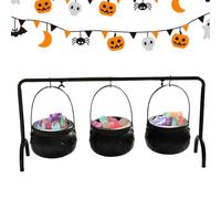 Chaudron de sorcière | Crashing Witch Into Tree Halloween | Chaudron d'Halloween avec poignée noir | Pot de sorcière multifonction amusant et mignon pour fête d'Halloween