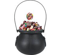 Chaudron de sorcière Décoration d'Halloween Doux chaudron de sorcière Creuset magique Halloween Party Requisite Chaudron noir Accessoire de fête de sorcière Bonbons, couleur : noir
