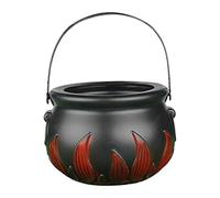 Chaudron De Sorcière D'halloween De Poche En Baril De Flamme Chaudron Noir Seaux De Bonbons D'Halloween Pot De Bonbons Avec Poignée Pour Les Décorations De Fête D'halloween (Black, One Size)