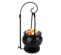 Chaudron de sorcière d'Halloween réutilisable avec support pour collection de bonbons et décoration de fête effrayante avec support stable