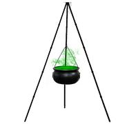 Chaudron de sorcière, Grandes sorcières Caudron au trépied avec des lumières LED Halloween décorations de Sorcellerie Noire extérieure pour fête