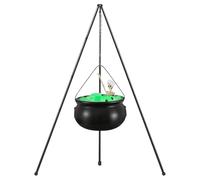 Chaudron de sorcière Halloween, Grand Pot de sorcières décoratifs, Affichage intérieur extérieur avec Stand de trépied Robuste pour la pelouse hantée Porch Party Party Halloween, 8,66x6,5 pouc