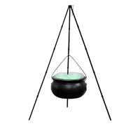 Chaudron de sorcière pour Halloween - Grand chaudron de sorcière extérieur sur trépied | Chaudron d'Halloween avec lumières | Décoration extérieure effrayante pour les fêtes d'Hallowen et l'affichage