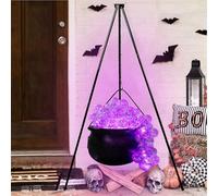 Chaudron de sorcière sur trépied | Chaudron de sorcière extérieur pour Halloween | Grand seau à bonbons | Bols décoratifs pour Halloween pour jardin