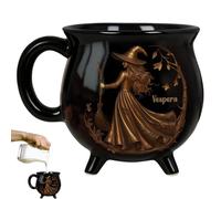 Chaudron de sorcière - Tasse en céramique - 380 ml - Tasse à café effrayante - Brun sorcière gothique - Pour boissons chaudes - Avec trou de préhension - Potion magique de De-kor - Idéal pour