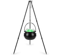Chaudron de sorcières, décor d'halloween, 31 Pouces, Chaudron en Plastique | Bande LED vert vif, support de trépied robuste, idéal pour les fêtes d'Halloween