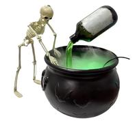 Chaudron décoratif Halloween - Chaudron de sorcière avec squelette pour décoration d'Halloween, générateur de brume avec guide de décoration d'ambiance effrayante pour maison hantée restaurant