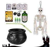 Chaudron Des Sorcières Pot Bouteille À Potion Squelette Effrayant Décoratif