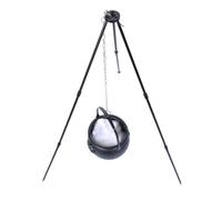 Chaudron d'Halloween envoûtant sur trépied avec lumières LED - Décoration d'intérieur/extérieur - Bol en plastique noir - Décorations d'Halloween