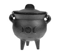 Chaudron d'Halloween - Grand chaudron en fonte avec couvercle et poignée | Seau de pot de bouilloire de bol de bonbons de sorcière noire | Accessoire de décoration de fête de sorcière sorcier, pour to