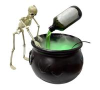 Chaudron d'intérieur avec bouteilles de potion flottantes, diffuseur de sorcières et bol en plastique noir
