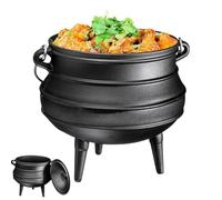 Chaudron En Fonte, Marmite Africaine Avec Couvercle, Chaudron À 3 Pieds Longs, Cocotte, Marmite, Casserole(13.5L)