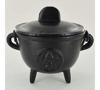 Chaudron en fonte, pentagramme et petite sorcière, accessoire magique pour potions wicca, néopaganisme, cadeau idéal