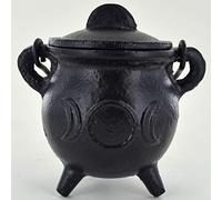 Chaudron en fonte triple lune petite sorcière accessoire magique pour potions Wicca néopaganisme cadeau