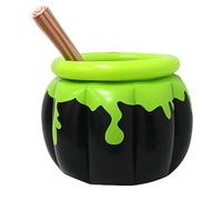 Chaudron gonflable noir sur le thème de la sorcière d'Halloween, seau à glace, accessoire photo pour piscine Luau, grande capacité pour décorations de fête d'Halloween (1 pièce)