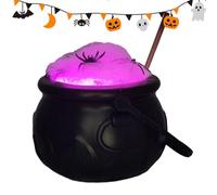 Chaudron Lumineux Centre de Table Coloré avec Baguette et Guirlandes | Chaudron de Sorcière LED Halloween pour Table de Chevet Cheminée Bibliothèque Entrée Manoir Hanté Fêtes