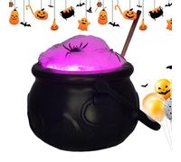 Chaudron Lumineux Guirlande Lumineuse Colorée Décor Effrayant avec Araignée | Chaudron de Halloween à LED pour Table de Chevet Cheminée Bibliothèque Entrée Manoir Hanté Fêtes