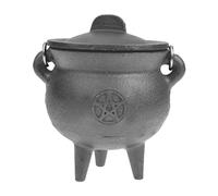 Chaudron Noir - Pot de sorcière d'halloween avec Couvercle et poignée, Chaudron Noir Bouilloire Halloween Bol à Bonbons pour Décorations d'halloween ou Brûler