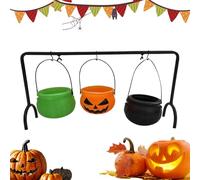 Chaudron, plat effrayant pour Halloween, support décoratif noir, construction robuste de qualité alimentaire, centre de table d'entrée de cuisine pour dessert, buffet, mariage, pique-nique, fête en
