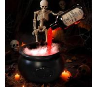 Chaudrons de sorcière flottants à Faire soi-même, Décoration d'intérieur effrayante en Plastique Noir avec Bol de sorcière Vintage en Forme de Squelette pour Halloween