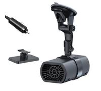 Chauffage 12 V | Dégivreur de camion avec ventilateur | Support à ventouse 2 en 1 pour pare-brise | À utiliser dans les véhicules et camping-cars, pour fenêtres en cas de vent d'hiver à l'intérieur