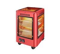 Chauffage À 5 Côtés For La Maison, Lumière Tamisée, Tube De Quartz, Poêle Électrique, Silencieux, Mobile, Barbecue, L'espace, Salon Énergie Silencieuse(Red)