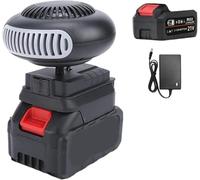 Chauffage A Batterie, Chauffage D'appoint alimenté par Batterie, Chauffage Voiture Portable Sans Fil, Chauffage Rapide, Dégivrage, Désembueur,Camping-car, SUV (Chauffage+batterie 12 000 Mah)