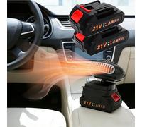 Chauffage a Batterie Portable Sans Fil, Chauffage D'Appoint Sans Fil Sur Batterie, Élément Chauffant PTC Avancé, Chauffage Rapide, Désembueur, Pour Maison, Bureau,Camping-Car,Suv,Bureau (10 Piles-21V)