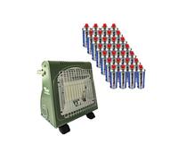 Chauffage à gaz 1700W Céramique + 28 cartouches gaz - Sécurité thermocouple ODS