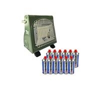 Chauffage à gaz portable 1700W Céramique + 12 Cartouches gaz Thermocouple ODS Intérieur et Extérieur ALPEN
