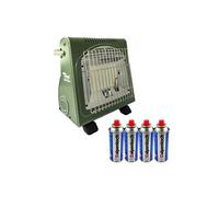 Chauffage à gaz portable 1700W Céramique + 4 Cartouches de gaz Thermocouple ODS Intérieur et Extérieur ALPEN