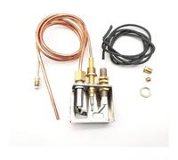 Chauffage à gaz propane de rechange Brûleur d'allumage Kit de montage avec thermocouple 900 mm en acier inoxydable pour poêle et foyer Composant en métal robuste Doré Installation facile Résistant aux