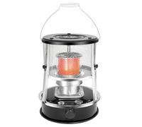 Chauffage à pétrole, chauffage portable, utilisation intérieure et extérieure, hauteur réglable for chauffer et cuisiner, petit chauffage non électrique(Black,Glass chimney)