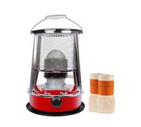 Chauffage à pétrole portable 2600W avec mèche + 2 rechanges, poêle à pétrole extérieur camping tente, réservoir 4,6L, autonomie 18 h, chauffage d’appoint économique sans électricité, chauffage