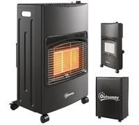 Outsunny Chauffage au Gaz 4200W Infrarouge Pliable 3 Puissances Système ODS | Poêle à Gaz, Protection Anti-Basculement, Housse, Mobile sur Roulettes, pour Terrasse et Balcon, Noir
