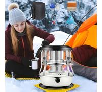 Chauffage au kérosène portable 9000 BTU, chauffage radiant, sans fil, 4,5 L, for la maison, le garage, le camping, la chasse et la cuisine.(White,Full Set)