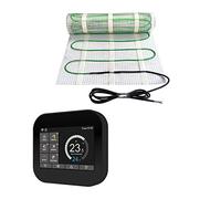 Chauffage au sol électrique 200 W WiFi thermostat électrique technologie TWIN - Taille de la surface : 8 m² (ID5380) - Thermostat : noir