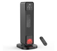 Chauffage d’appoint 2200W avec Télécommande, 4 Modes ECO, Oscillation 90°, Minuterie 12H, Protection Surchauffe/Bascule, Radiateur Électrique Silencieux pour Salon, Chambre, Bureau, Salle de Bain