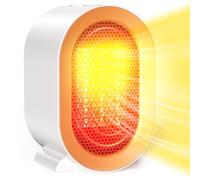 Chauffage d'appoint, 1200W Chauffage Soufflant en Céramique PTC, Petit Portable, 2 Niveaux de Puissance, Protection Anti-Surchauffe et Anti-basculement, Idéal pour la Maison et le Bureau Blanc