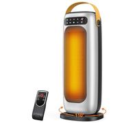 Chauffage d'appoint 1500W PTC, 35dB Silencieux & Puissant, 4 Modes Économie d'Énergie, 110°Oscillation, Minuterie 1-10H, Anti-Surchauffe & Chute, Portable Chauffage Soufflant pour Salon/Bureau/Chambre